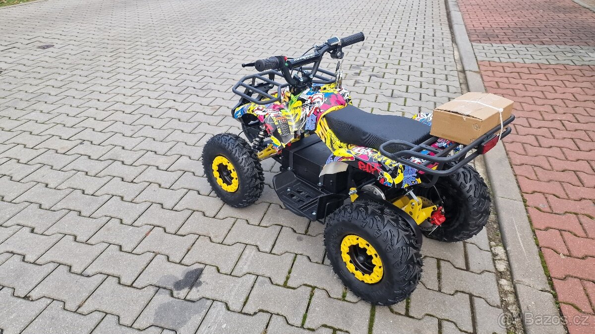 Dětská elektro čtyřkolka ATV Torino 1200W 48V graffiti žlutá - 7