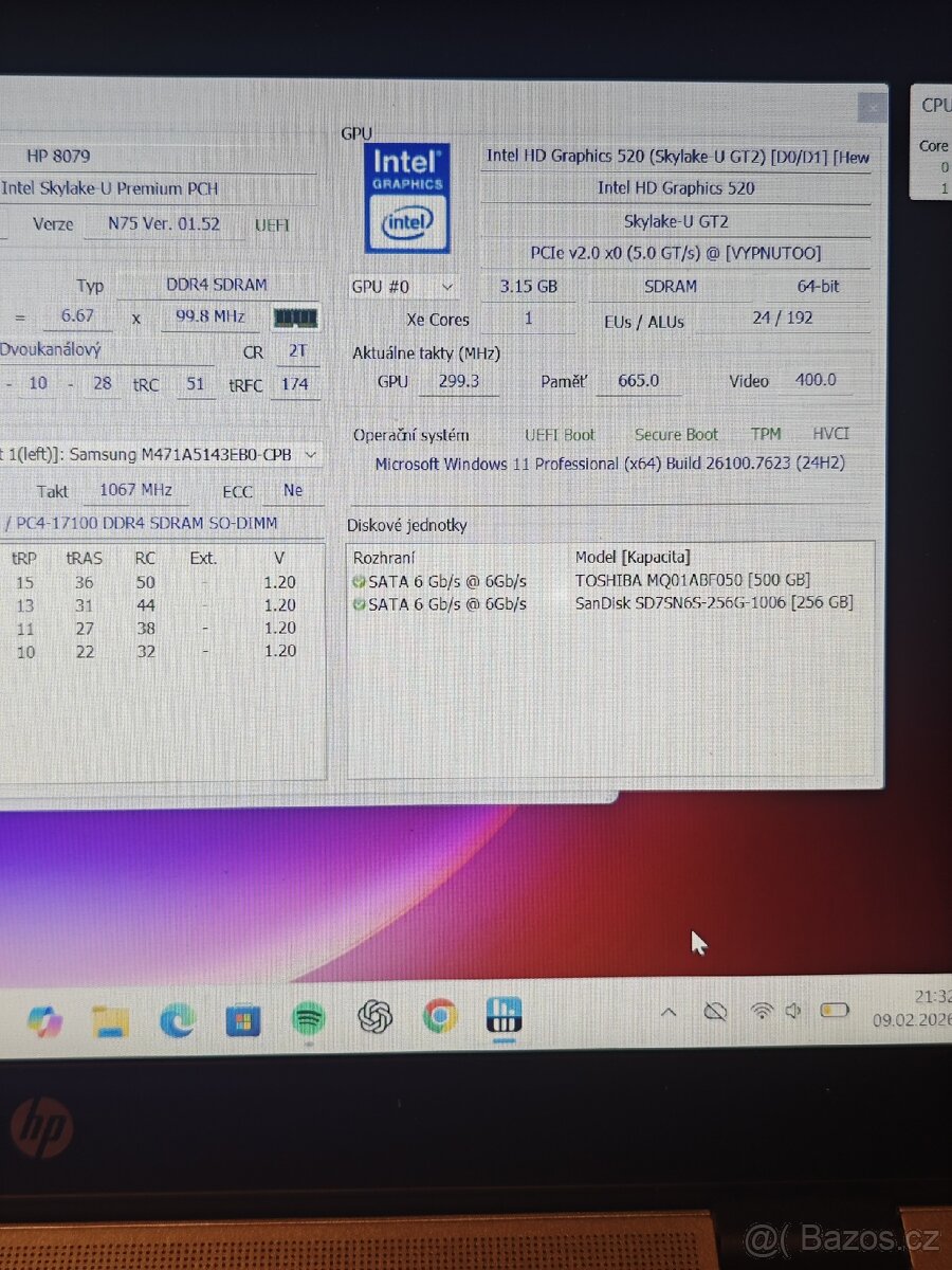 Prodám notebook HP Elitebook 840 G3 Windows 11 - 7