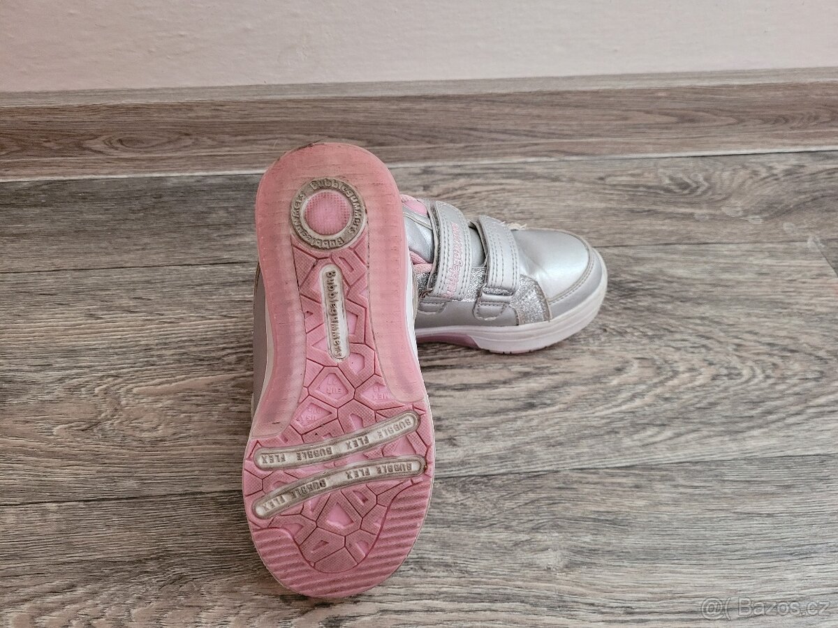 Dětské stříbrno-růžové polobotky, vel. 27 - 7