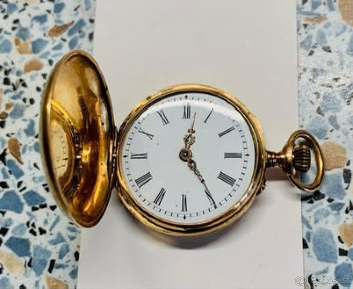 Hodinky - starožitnost - zlaté - 7