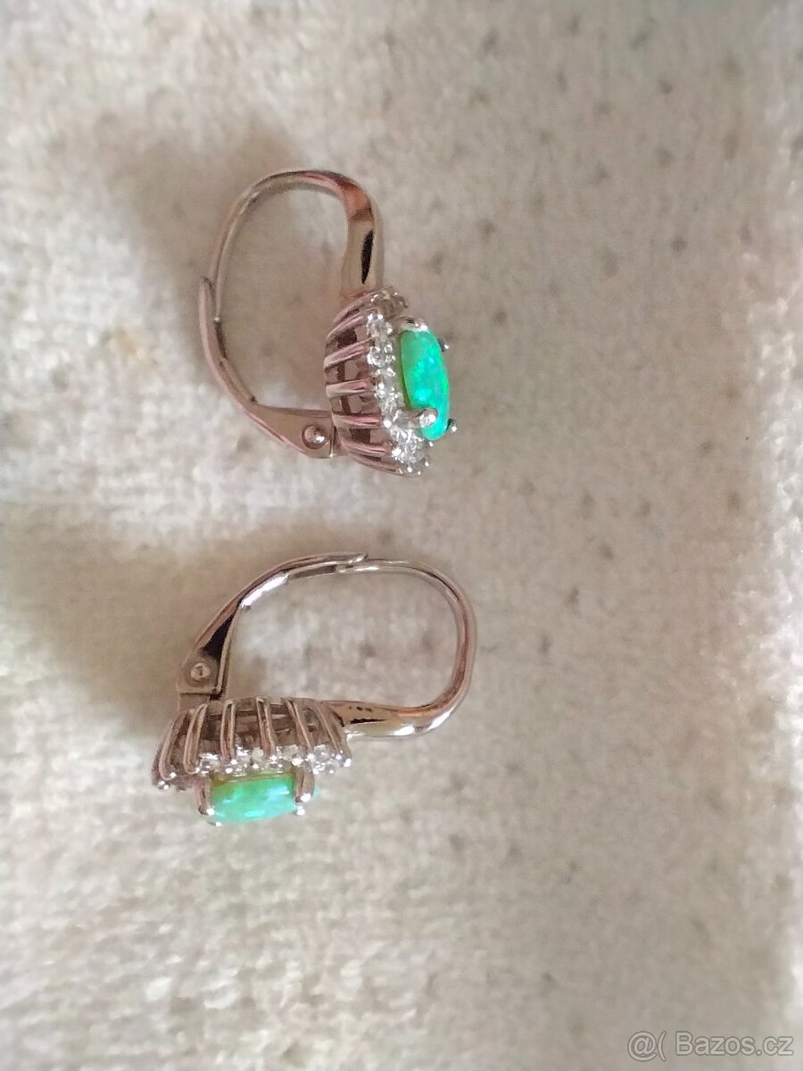 Stříbrné náušnice s očkem a zirkony - 925, STŘÍBRO, NEW - 7