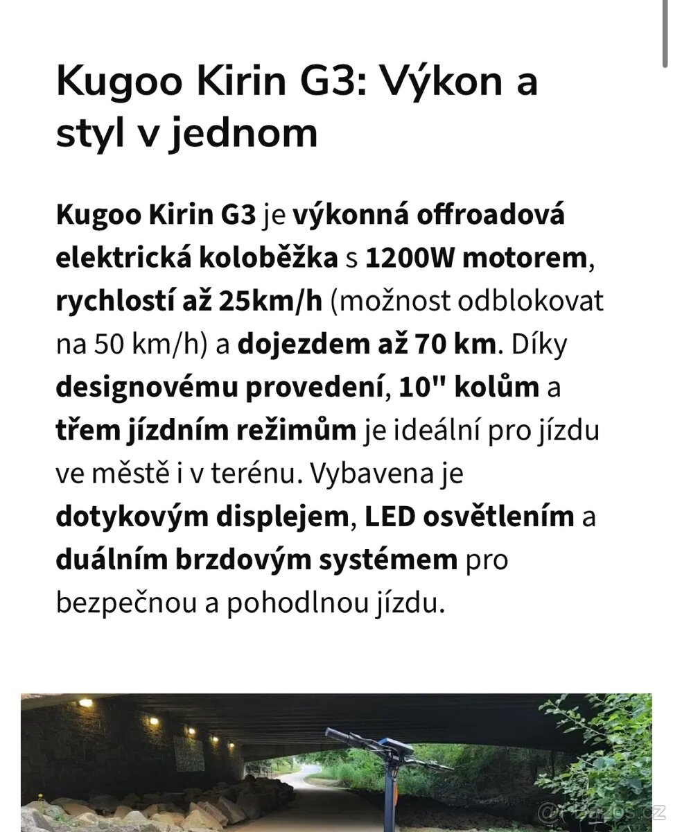 Elektrická koloběžka Kukirin G3 - 7