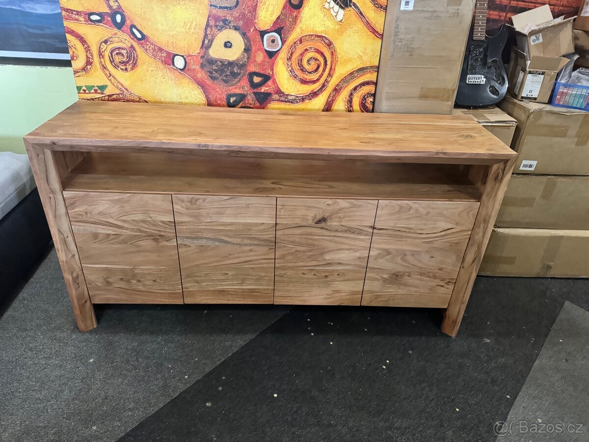 Krásná NOVÁ vysoká Komoda Assuan 173 cm dřevo Akát - 7