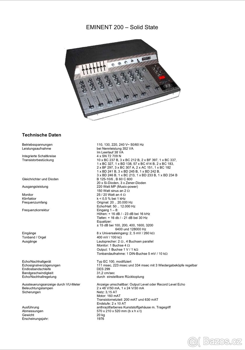 Dynacord Eminent 200 Mixer with Tape-Delay - 7