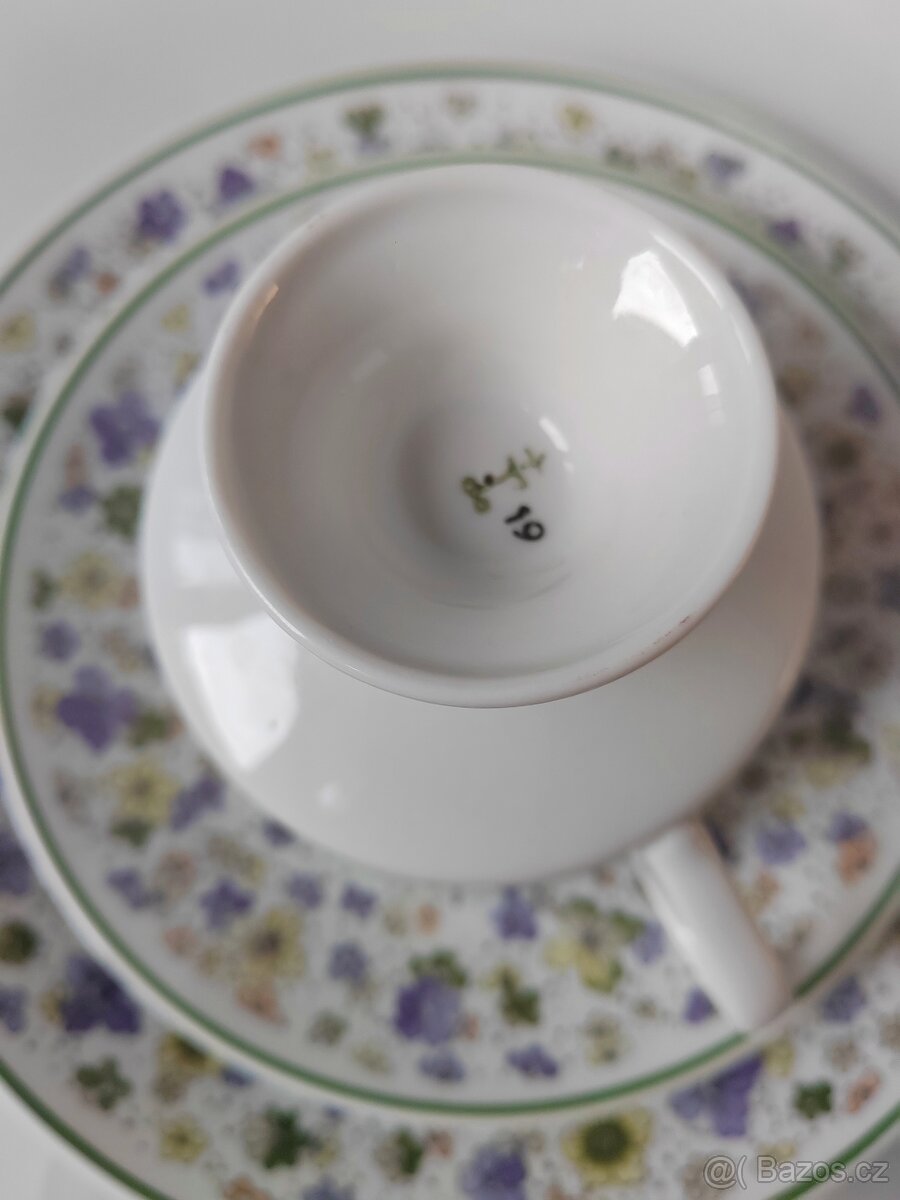 Krásná porcelánová čajová sada/trio Lichte Porzellan - 7