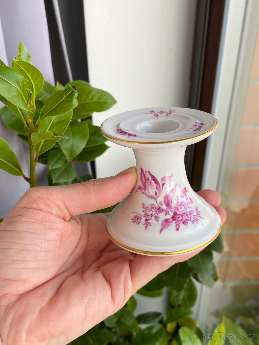 Meissen, Míšeň Porcelánové párové svícny 6.5 cm - 7