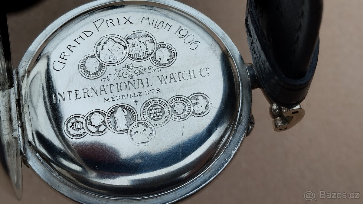 Krásné starožitné stříbrné hodinky IWC Schaffhausen, medaile - 7