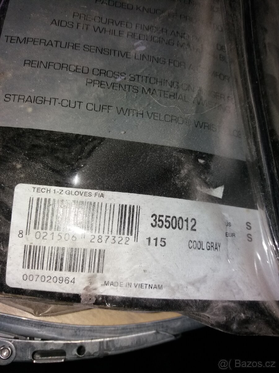 Závodní rukavice Alpinestar Tech 1-Z v Cool Grey - 7