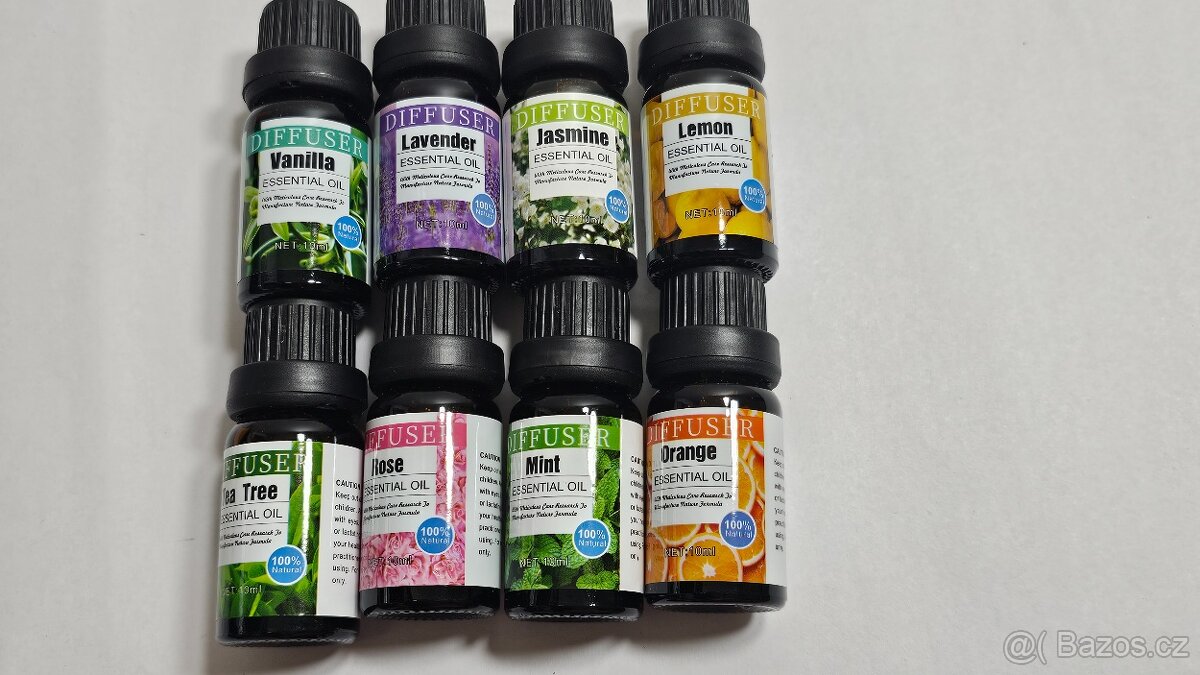 Aroma difuzér / zvlhčovač vzduchu + 8× esenciální olej (komp - 7