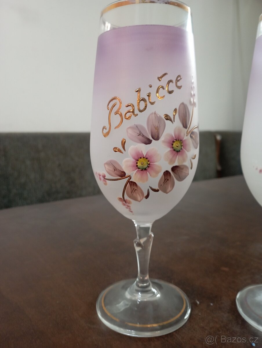 Sklenice malované, zlacené - 7