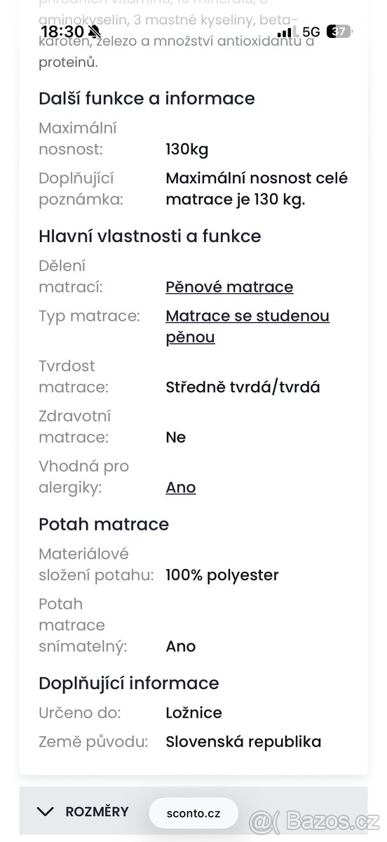 Matrace NIZZA 90x200 cm - 7