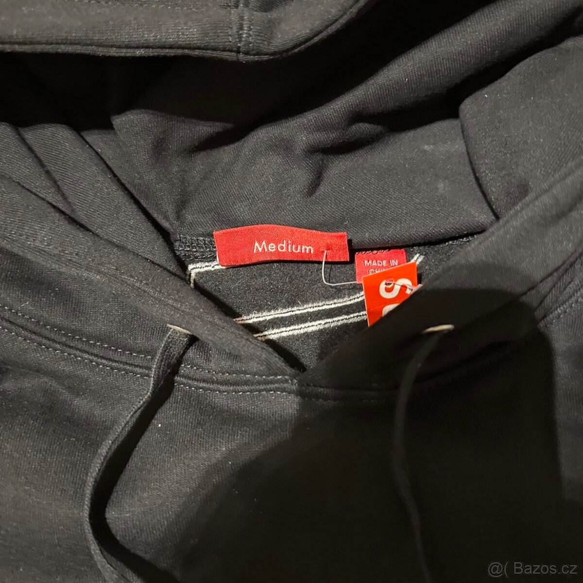 Supreme Satin Applique Hooded Sweatshirt FW25 Black - 7