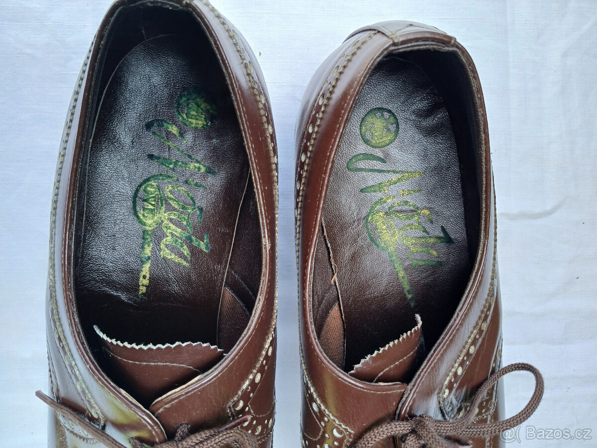 Retro pánské kožené polobotky. - 7