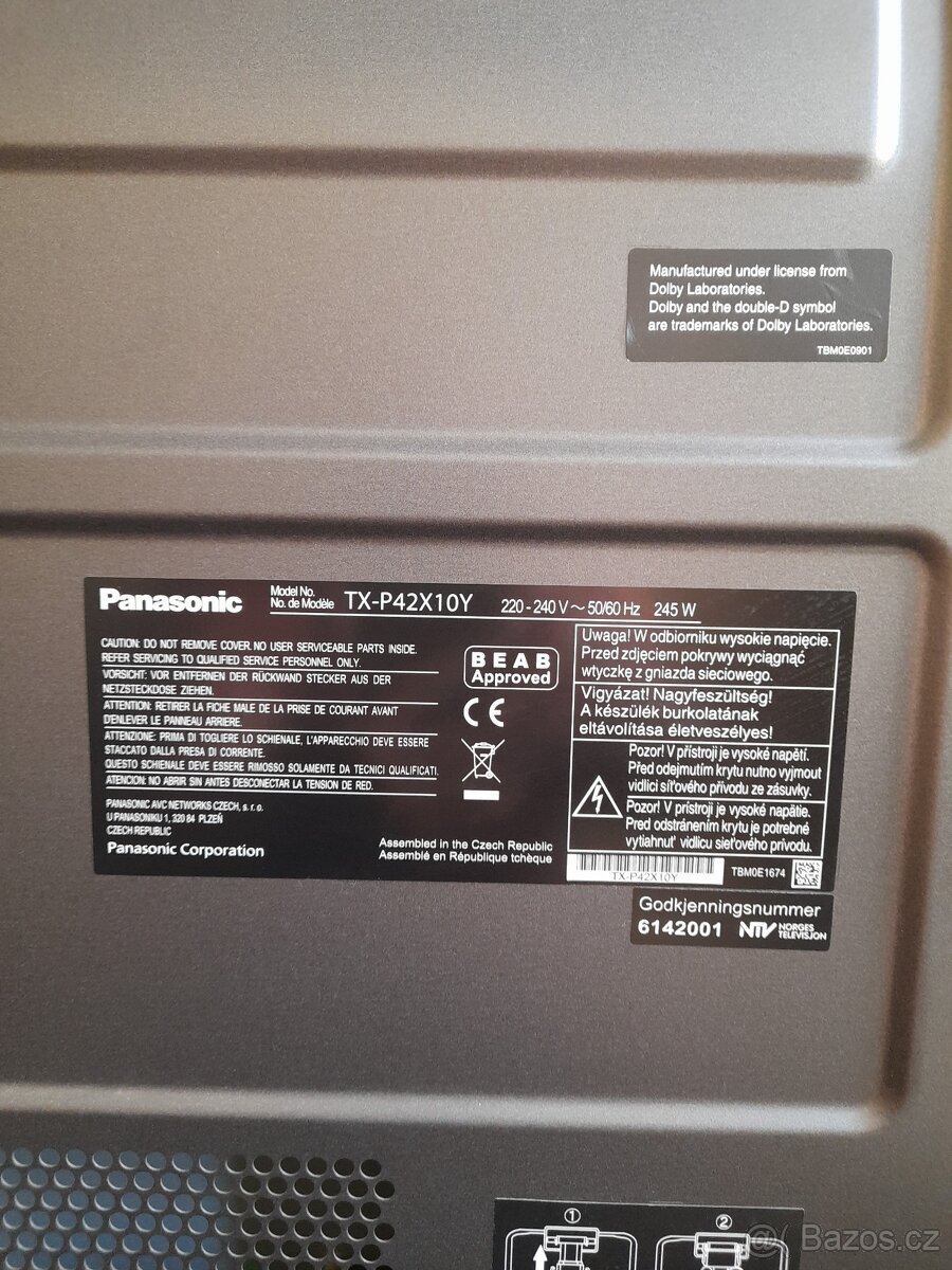 tv PANASONIC TX P 42 x 10 Y - 7
