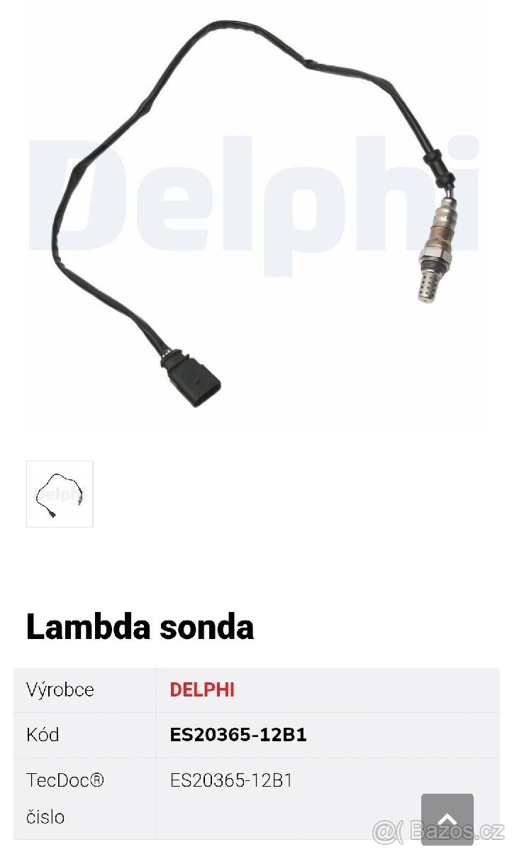 VW Audi Lambda sonda DELPHI ES20365-12B1 - 7