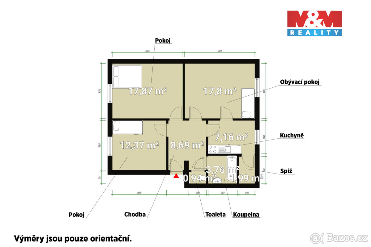 Prodej bytu 3+1, 72 m², Plzeň, ul. Zelenohorská - 7