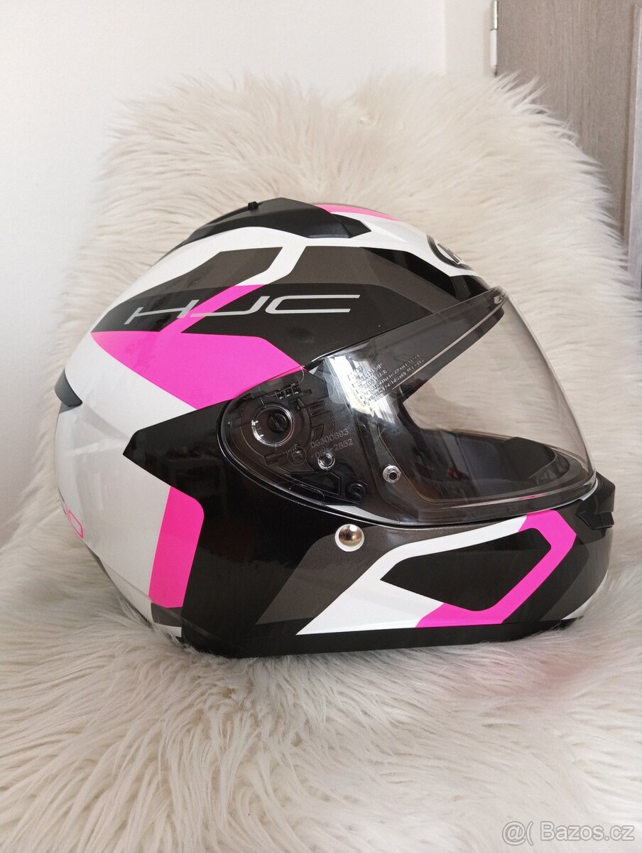 Integrální přilba na motorku HJC C10 Tins MC8 černo-šedo-růž - 7