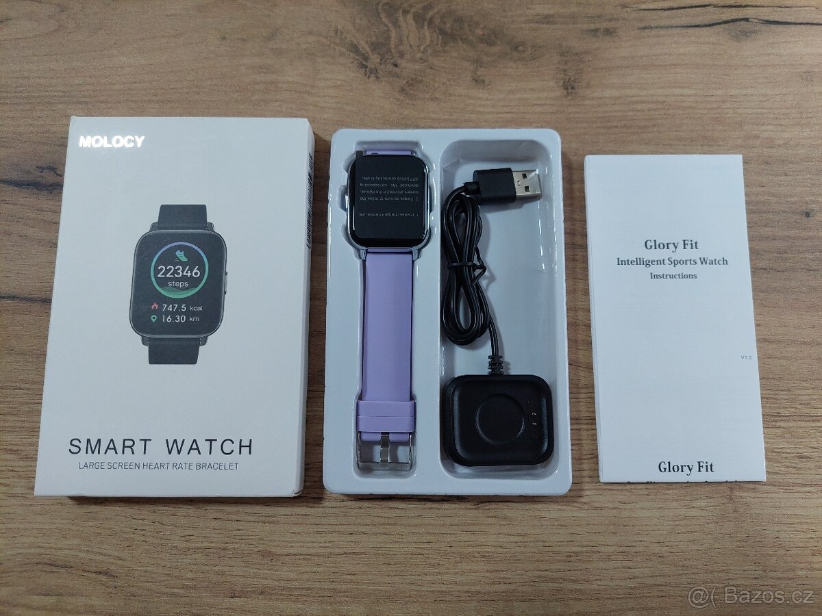 Chytré hodinky Molocy P32D – 1,69" HD, IP68 v CZ - fialové - 7