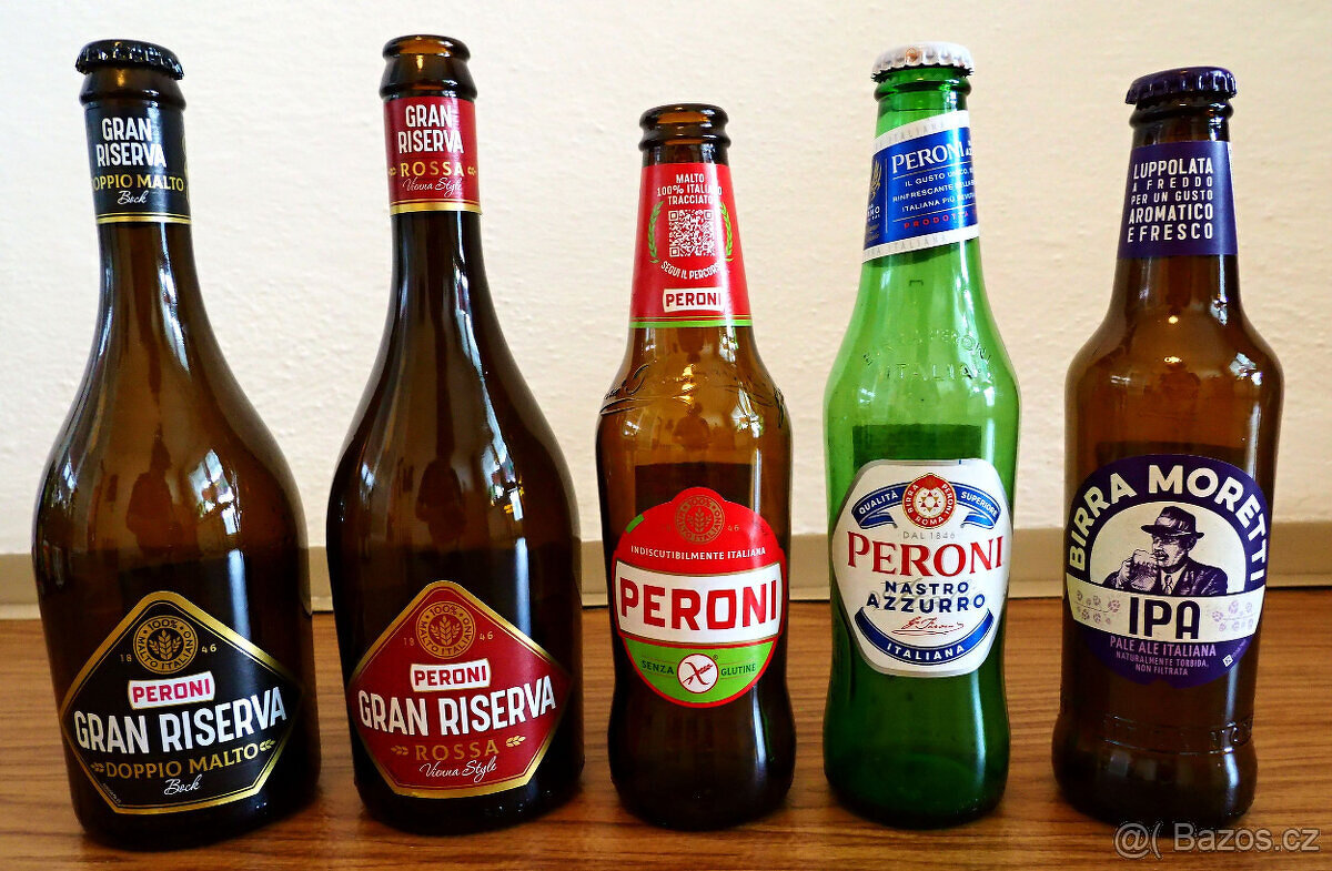 Sběratelské pivní lahve + plechovky: UK,DE,IT,HR,B,DK,GR,USA - 7