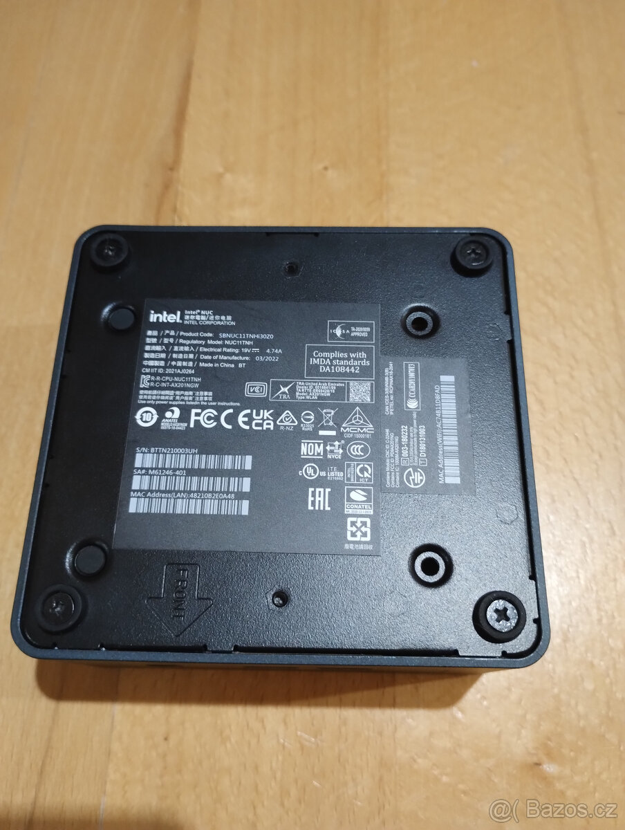 Mini PC Intel NUC 11 i3-1115G4 BEZ RAM a SSD, perfektní stav - 7