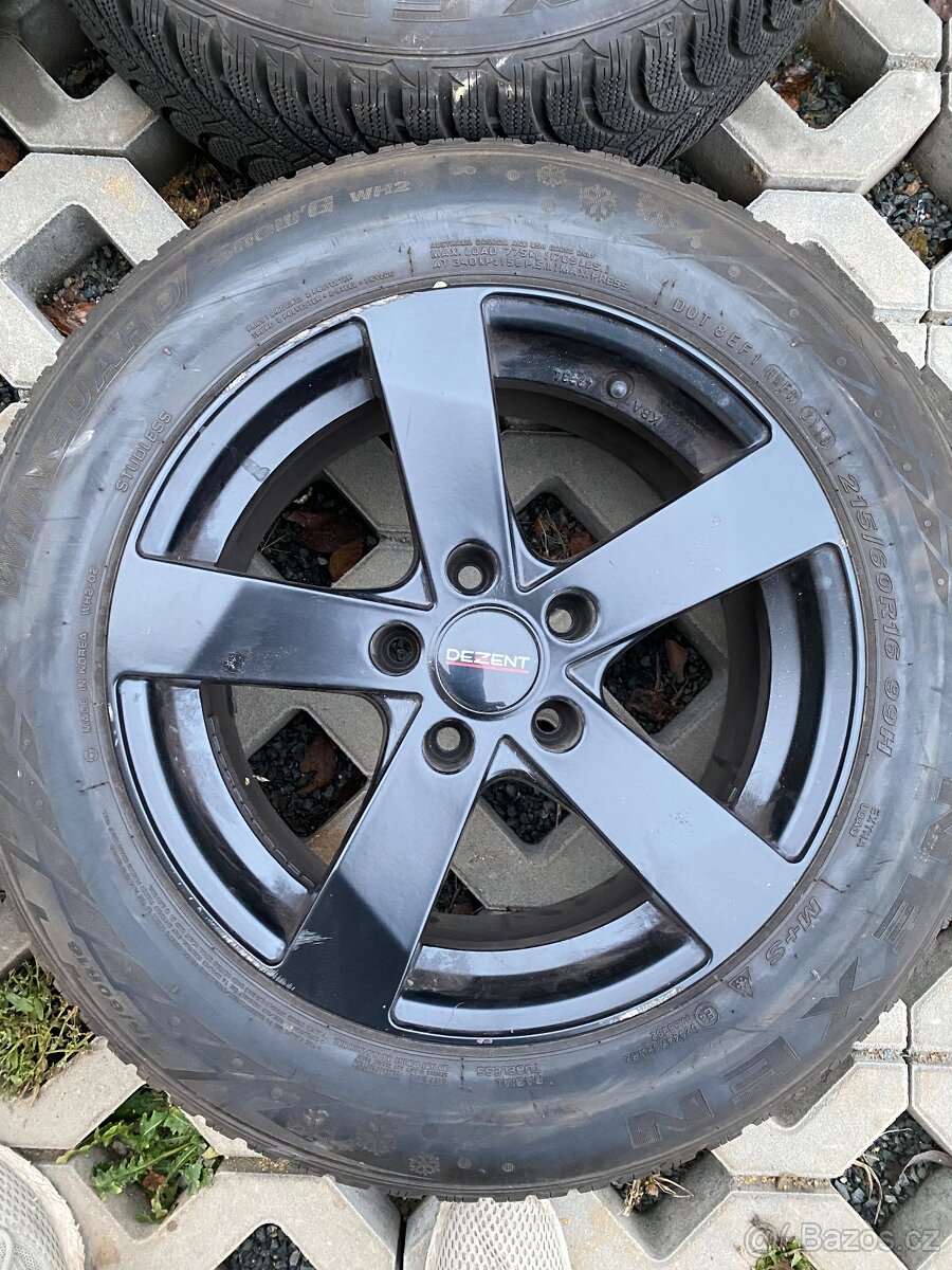 Alu kola 16” 5x112 Dezent a zimní pneu 215/60/R16 - 7