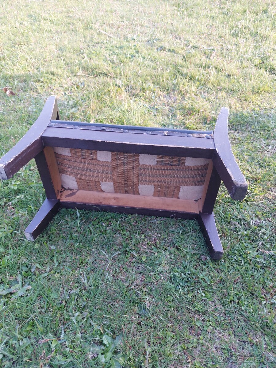 Starožitná retro dřevěná stolička - 7