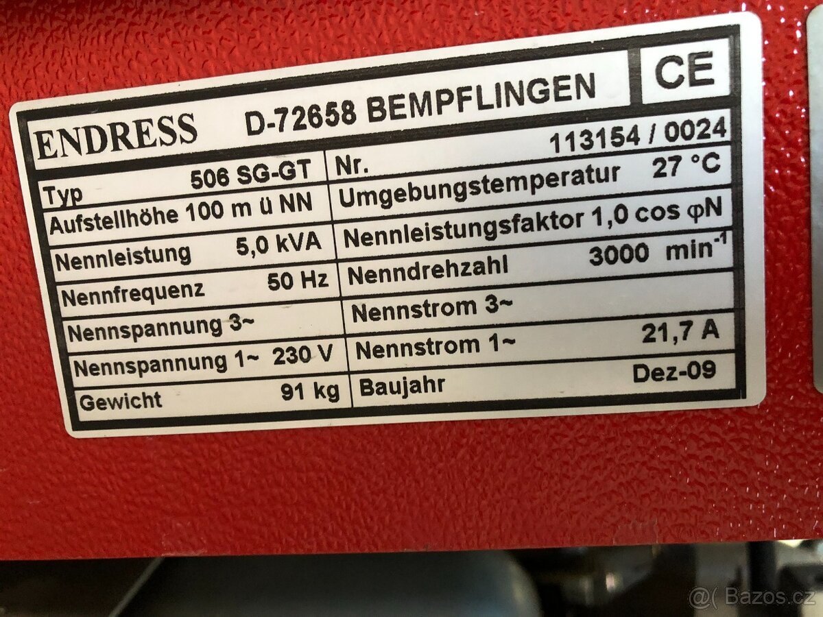 Elektrocentrála Subaru Endress ESE 506 - 7