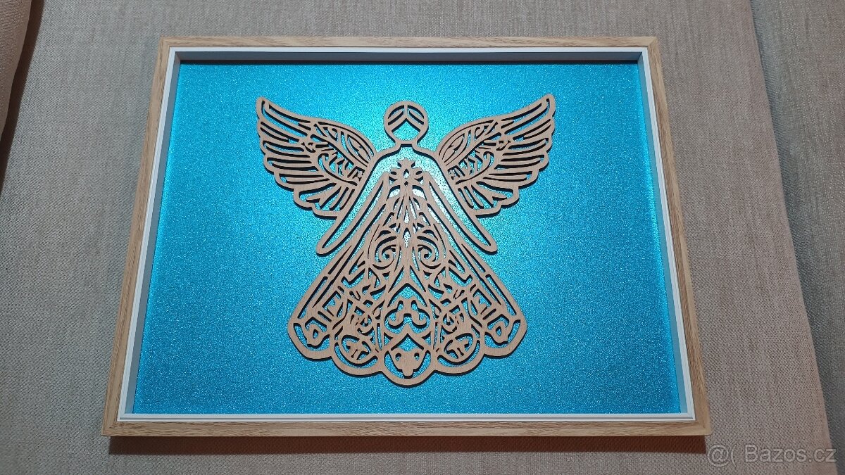 OBRAZ ANDĚLÉ S LÁSKOU 30X40 CM-MODRÁ - 7