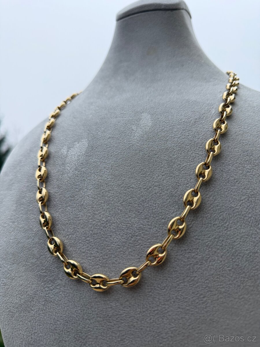 Zlaty řetěz 29.9G 65cm - vzor kávové zrno,585 14k Nový zlato - 7