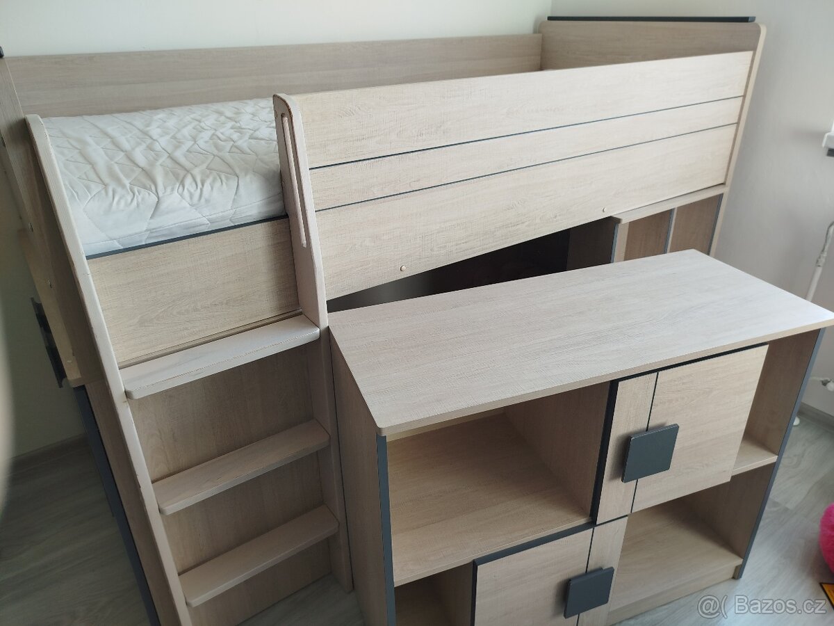 Dětská/studentská vyvýšená postel - 7