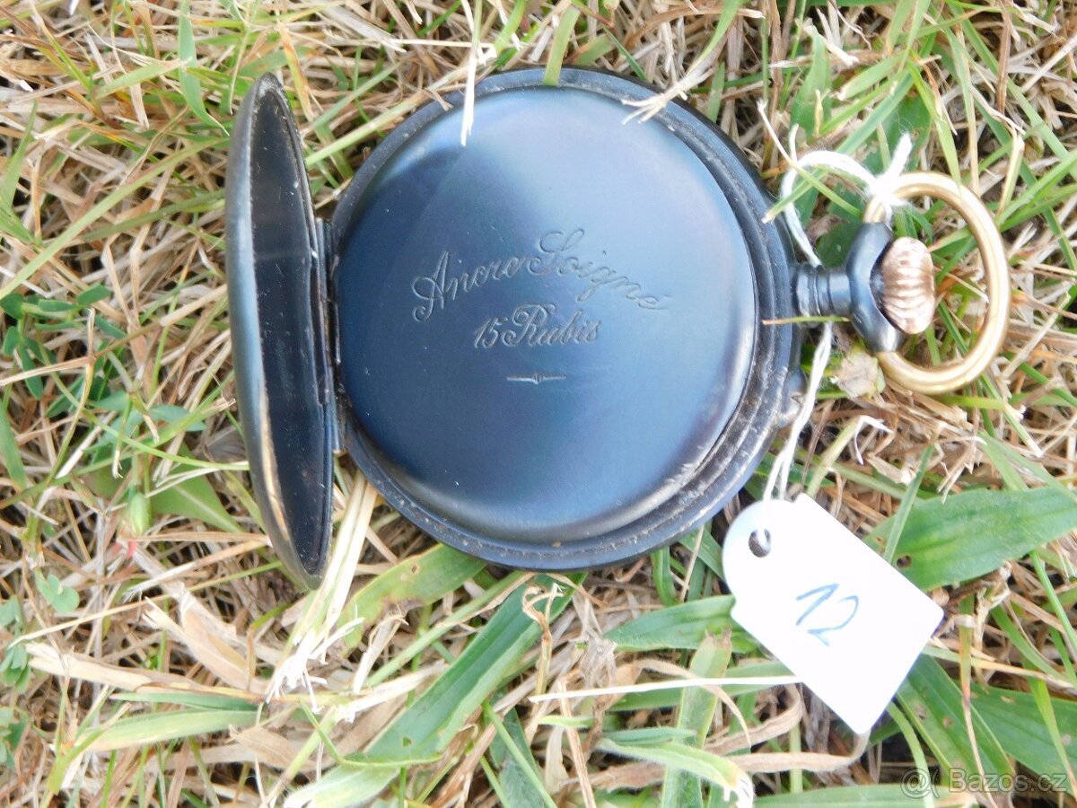 Starožitné kapesní brynýrované kapesní hodinky CHRONOMETRE - 7