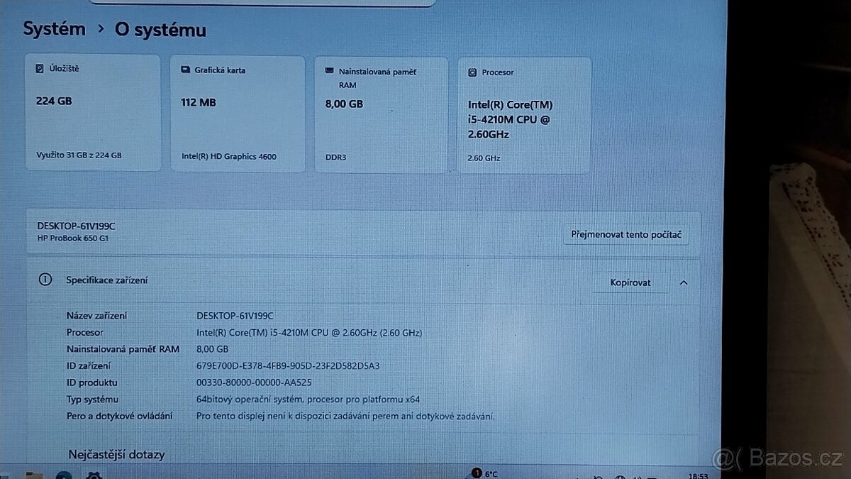 HP ProBook 650 G1 - i5, 8GB, 256GB SSD - 7