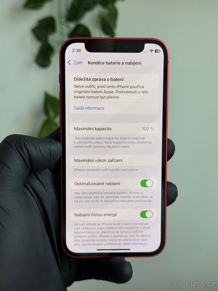 iPhone 12 mini 64GB červený - 100% baterie - 7