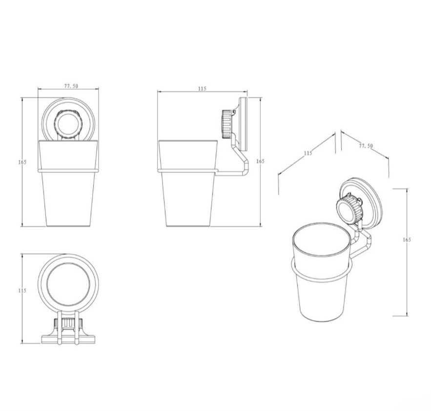 Držák kartáčků s přísavkou na zeď SIKO - 7