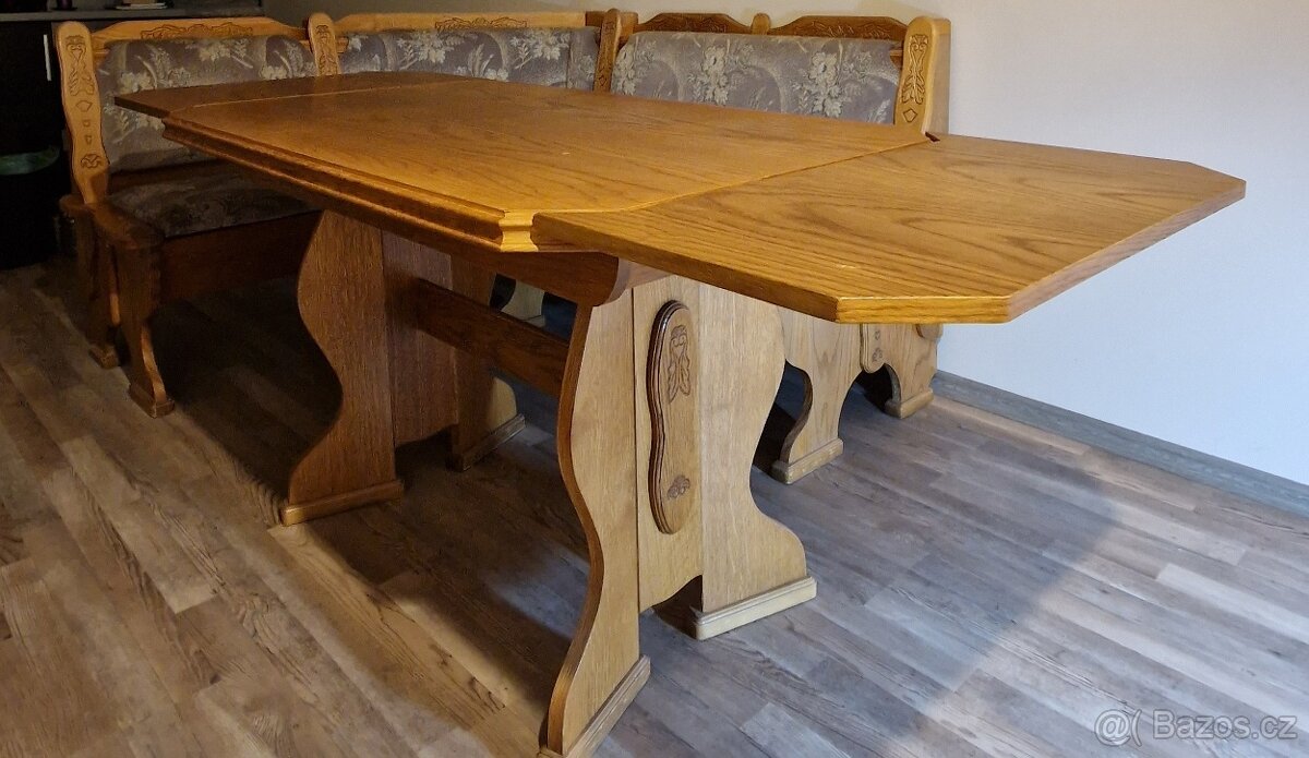 Rustik jídelní set,lavice, 2 židle - 7