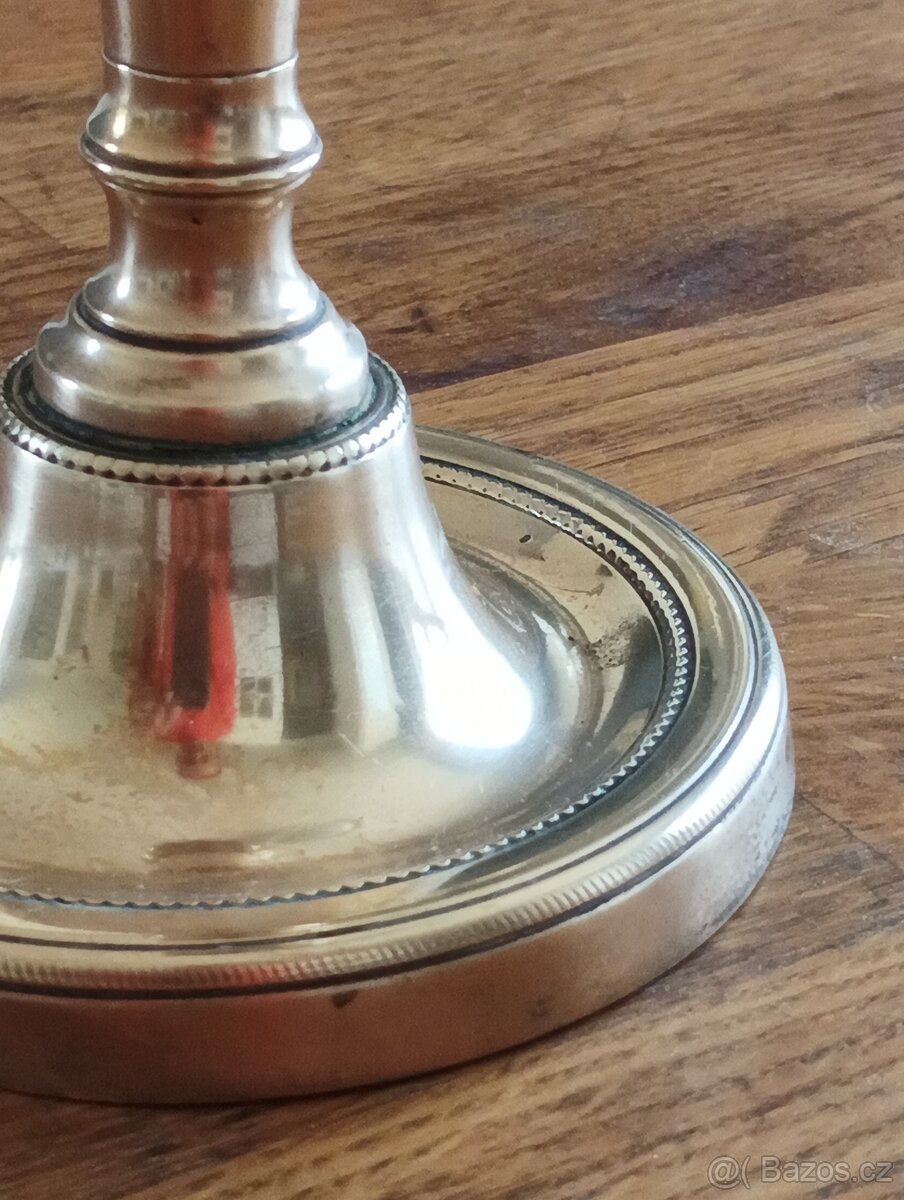 STAROŽITNÝ BRONZOVÝ EMPÍROVÝ SVÍCEN BIEDERMEIER KOLEM 1820 - 7