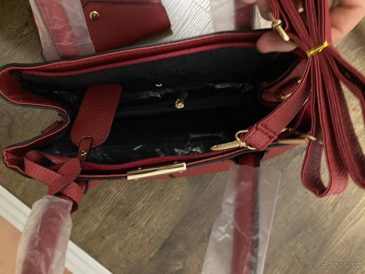 černá kabelka + kapsička NOVÉ, červená černá - 7