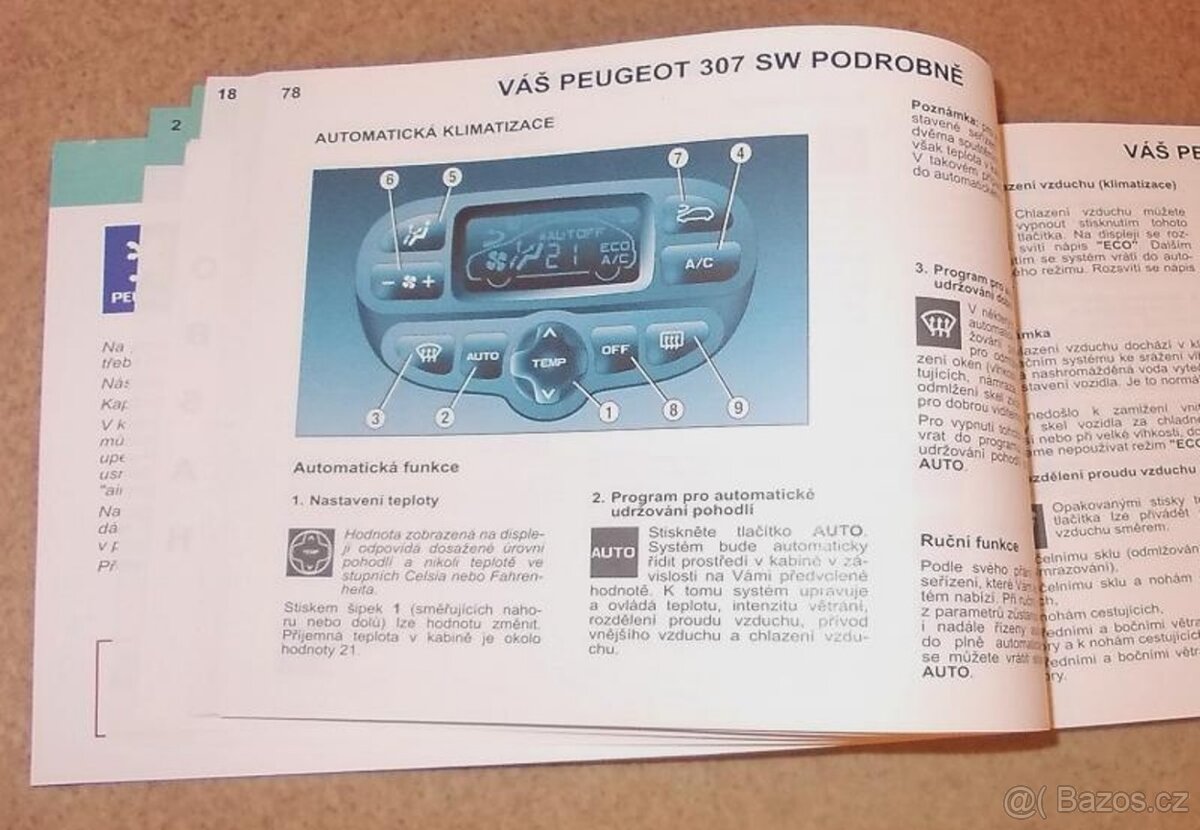Peugeot 307 SW - český návod k obsluze příručka - 7