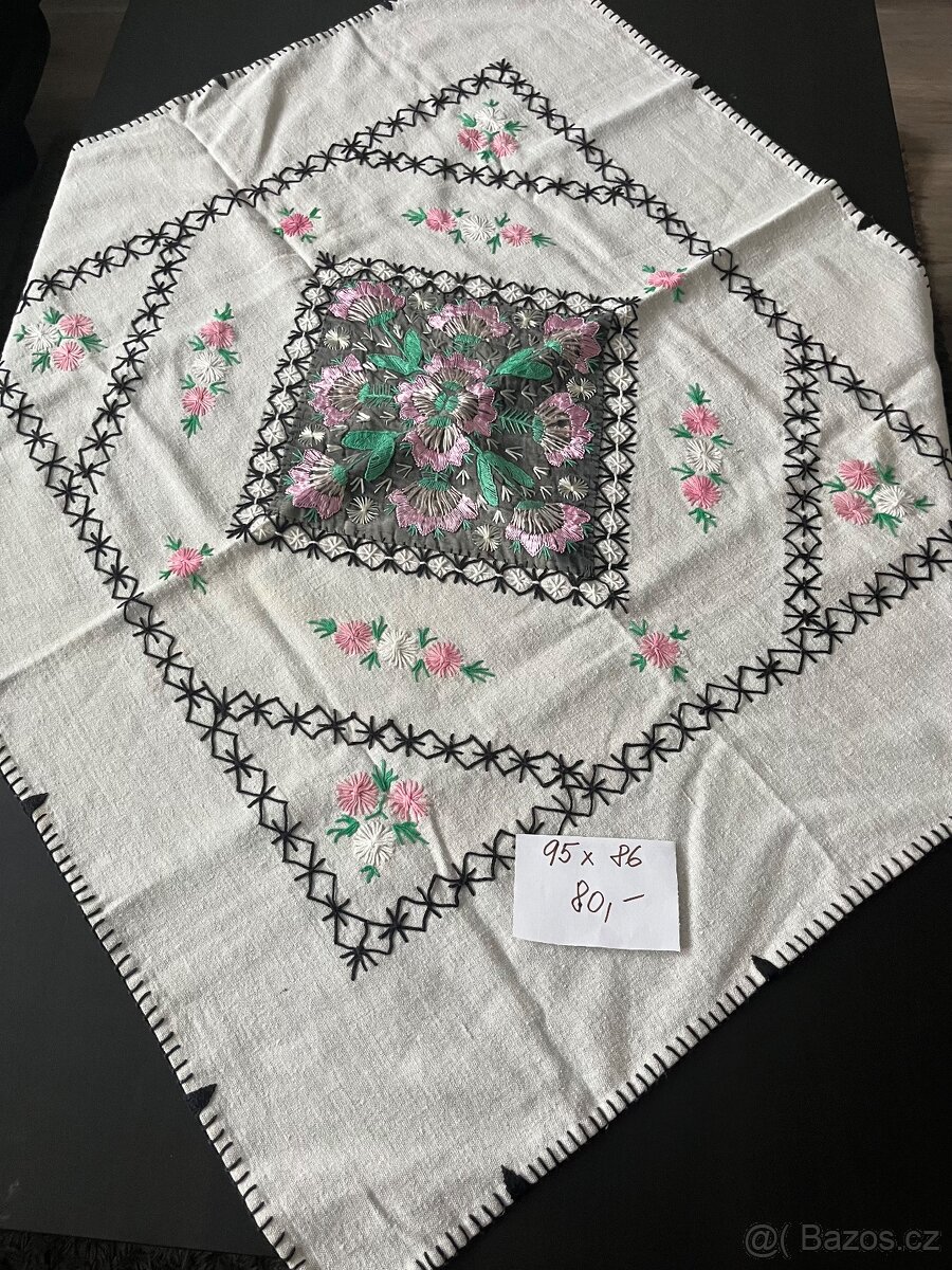 Staré plátěné ubrusy-různé - 7