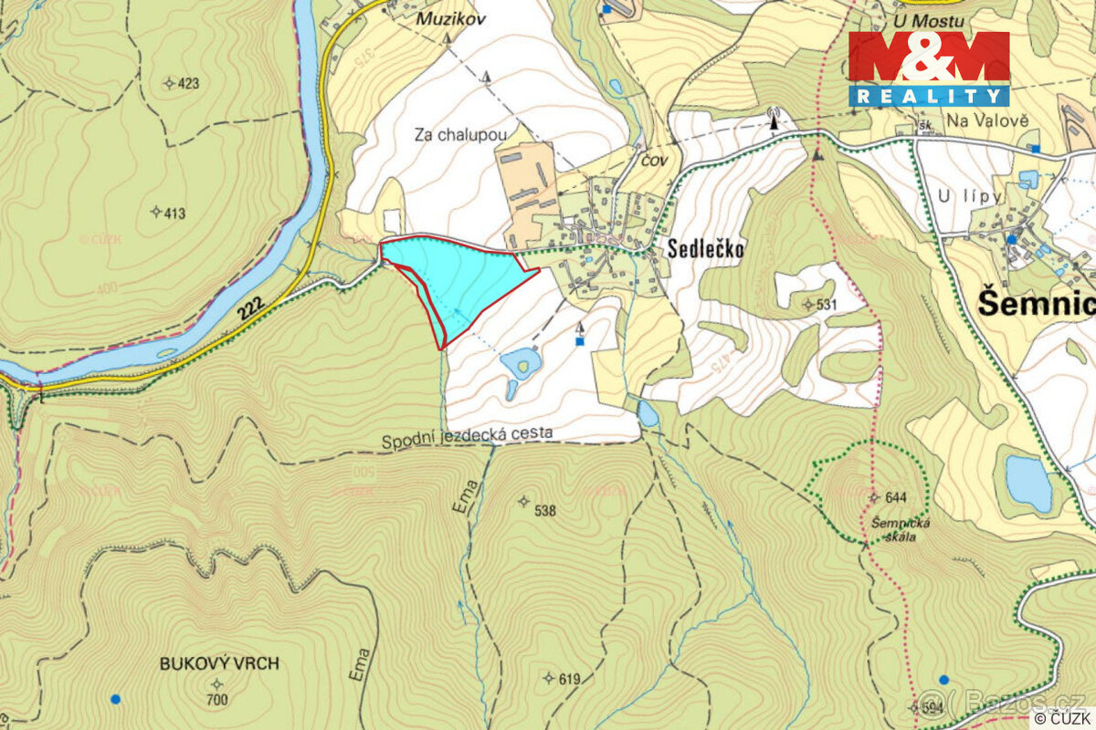 Prodej pole, 81164 m², Šemnice - Sedlečko - 7