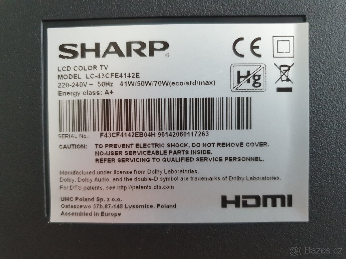 LCD COLOR TV zn.SHARP 43"/108cm - 7