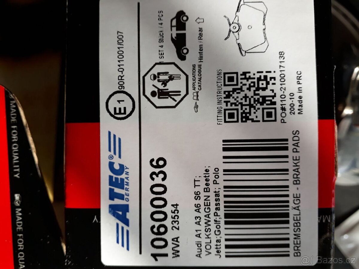 Zadní brzdové kotouče Škoda VW Seat Audi nová sada - 7