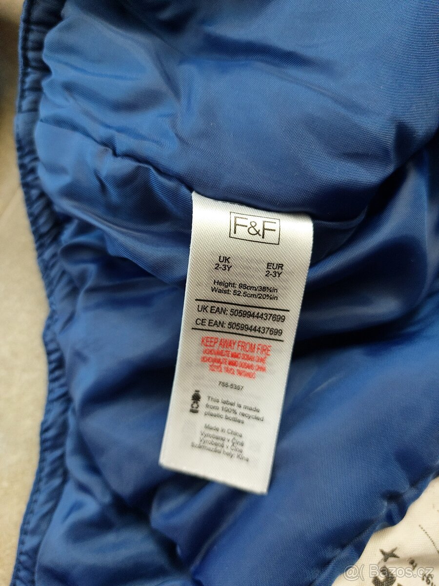 Chlapecké oteplováky/lyžařské kalhoty F&F vel. 98 - 7