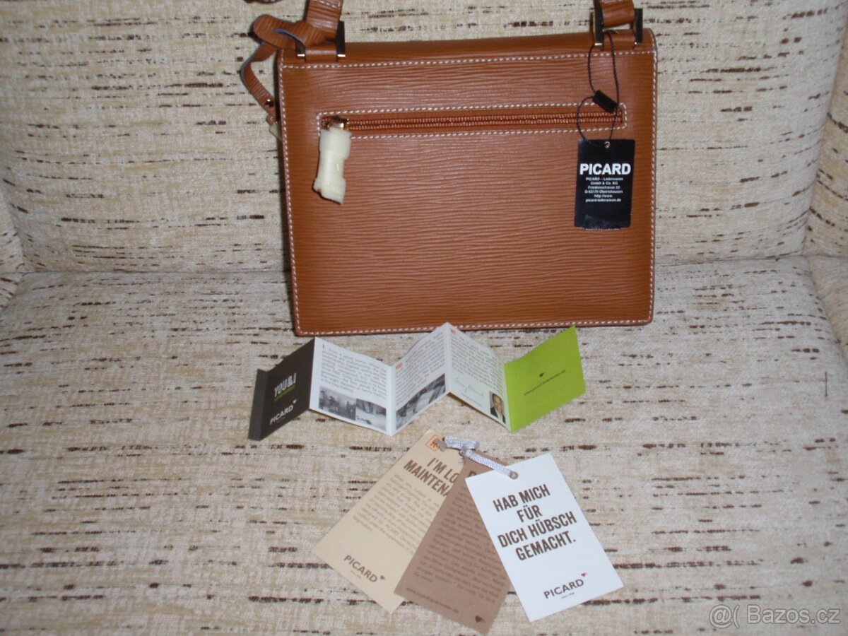 Nová značková kožená kabelka - PICARD ( s cedulkami ) - 7