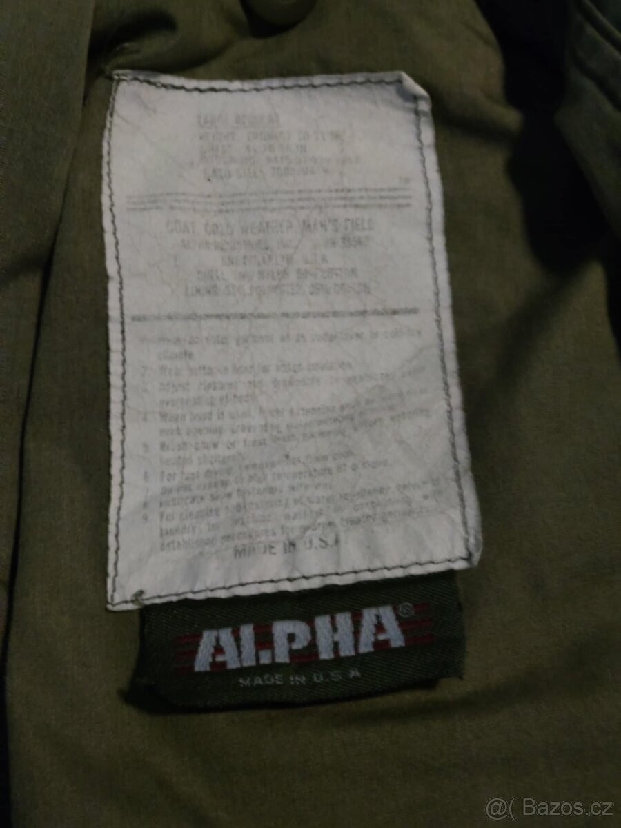 BUNDA PARKA M65 ALPHA INDUSTRIES OLIVE L/R - 7