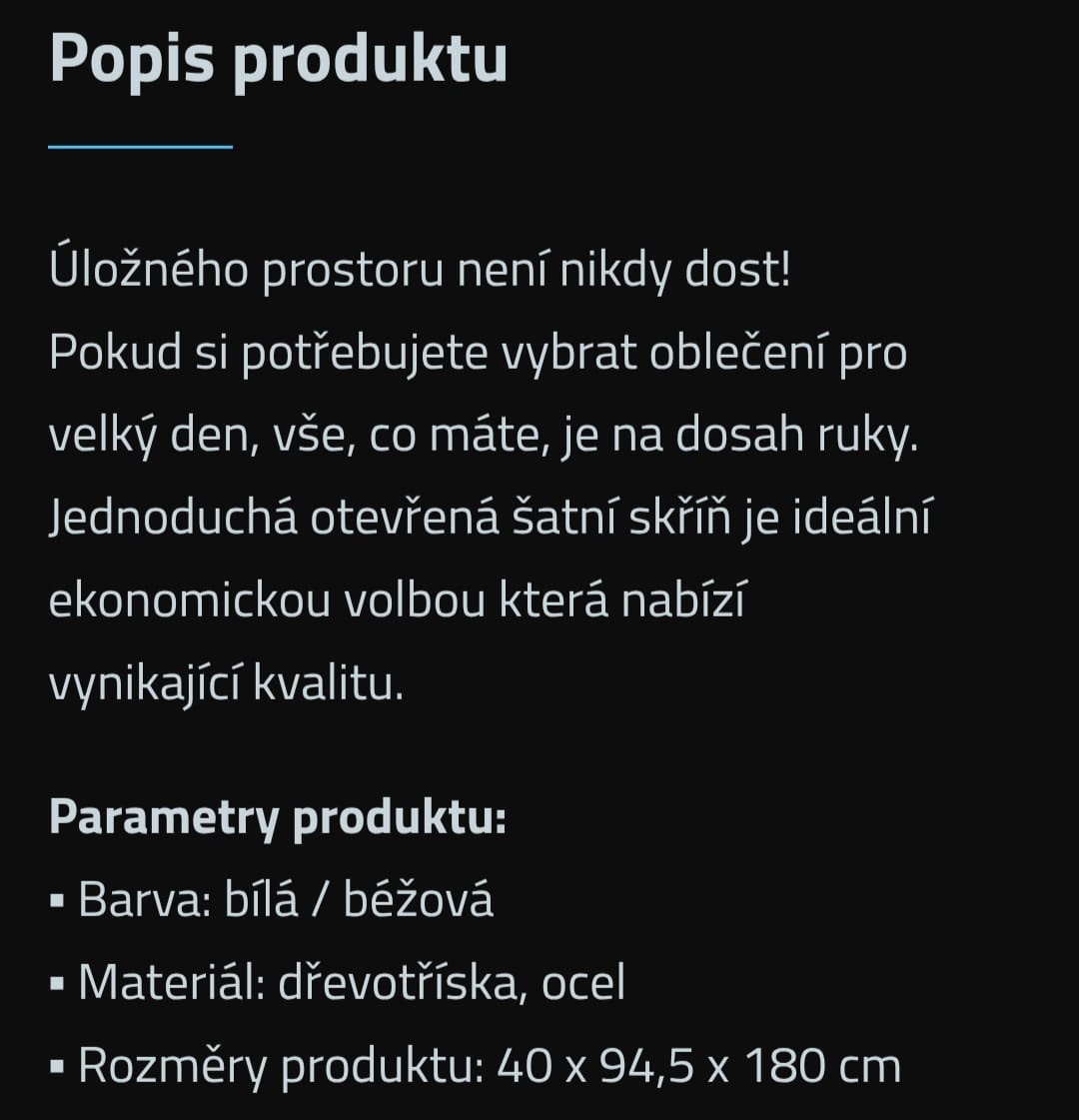 NOVÁ OTEVŘENÁ ŠATNÍ SKŘÍŇ - 7