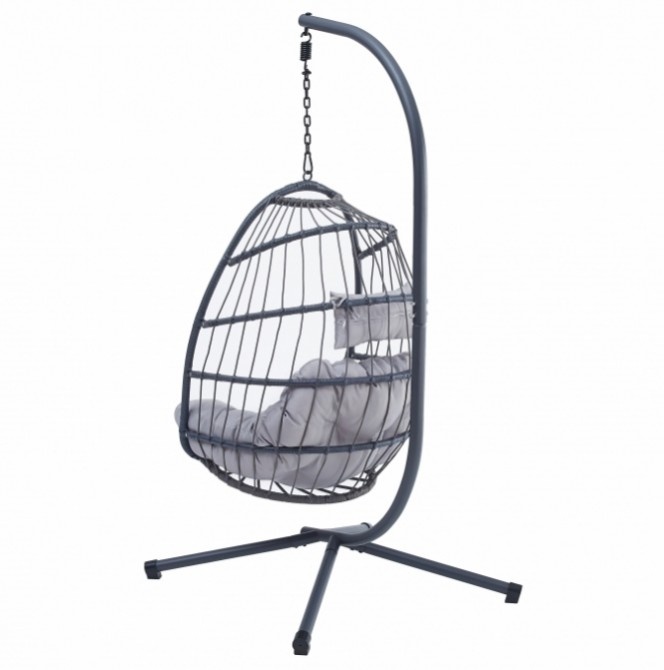 Závěsné křeslo (houpačka) šedá barva - 7