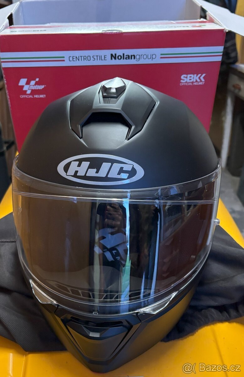 Vyklápěcí přilba na motorku HJC (i90 černá matná, L) - 7