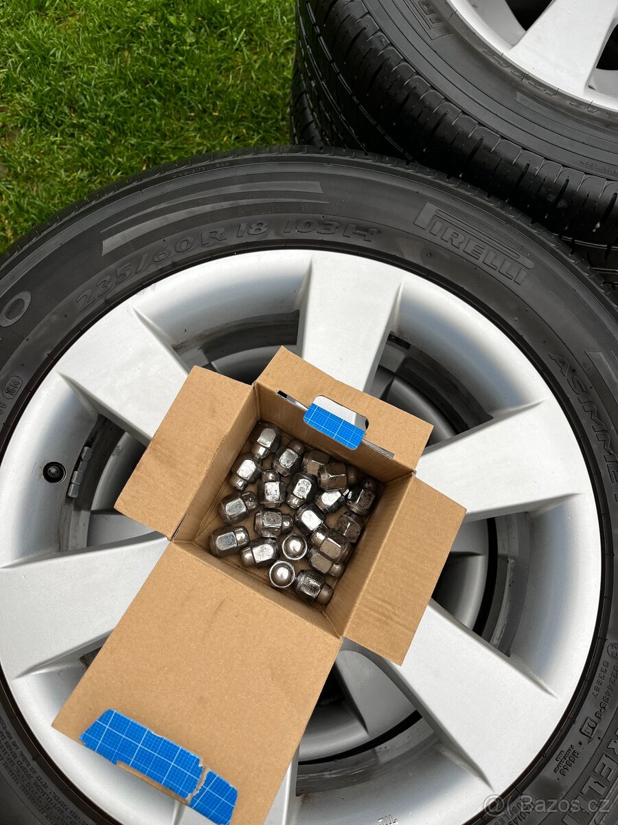 4x alu disky 5x114 R18, + matky, letní pneu 70% - 7