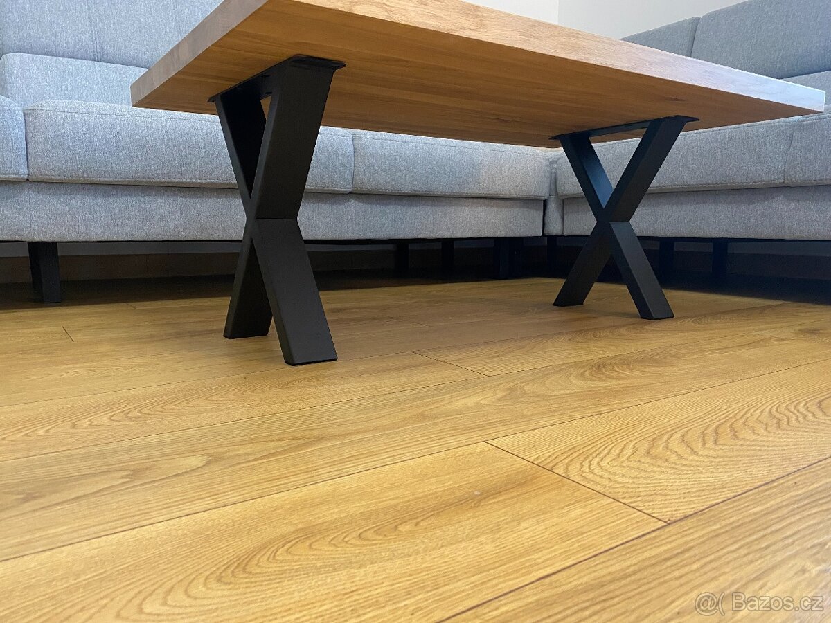 Kovové nohy na stůl ve tvaru X černé (2 ks v sadě) - 7